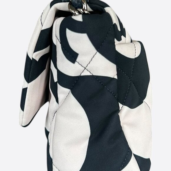 Chanel Black & White CC Fabric Medium 19 Flap Bag - Picture 4 of 7